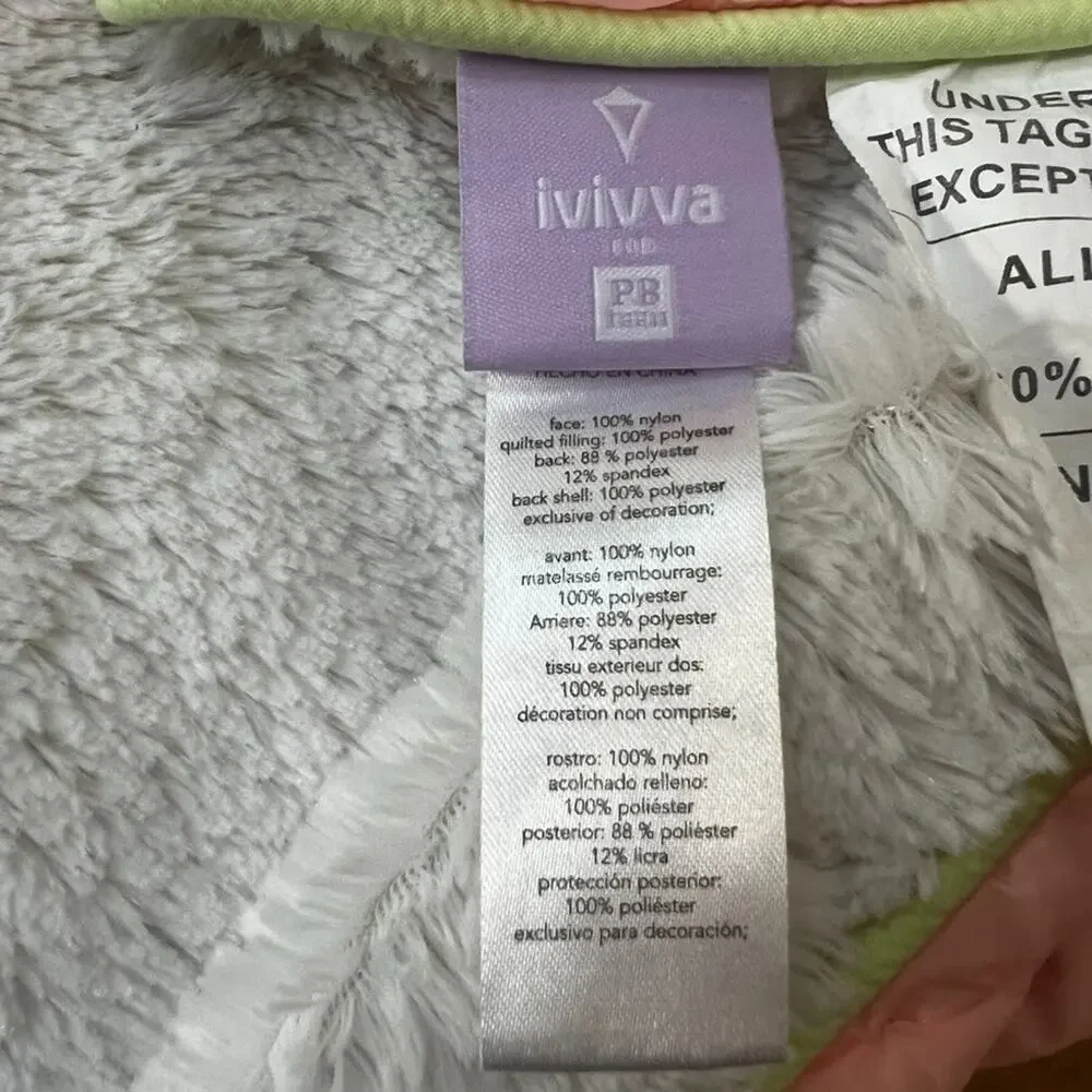 Lululemon Ivivva Pottery Barn Teen Blanket Salmon Pink Quilted Puff Throw 50x60